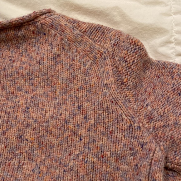 Rag & Bone Francie Marled Pink Sweater with Elbow Pads - Picture 4 of 5